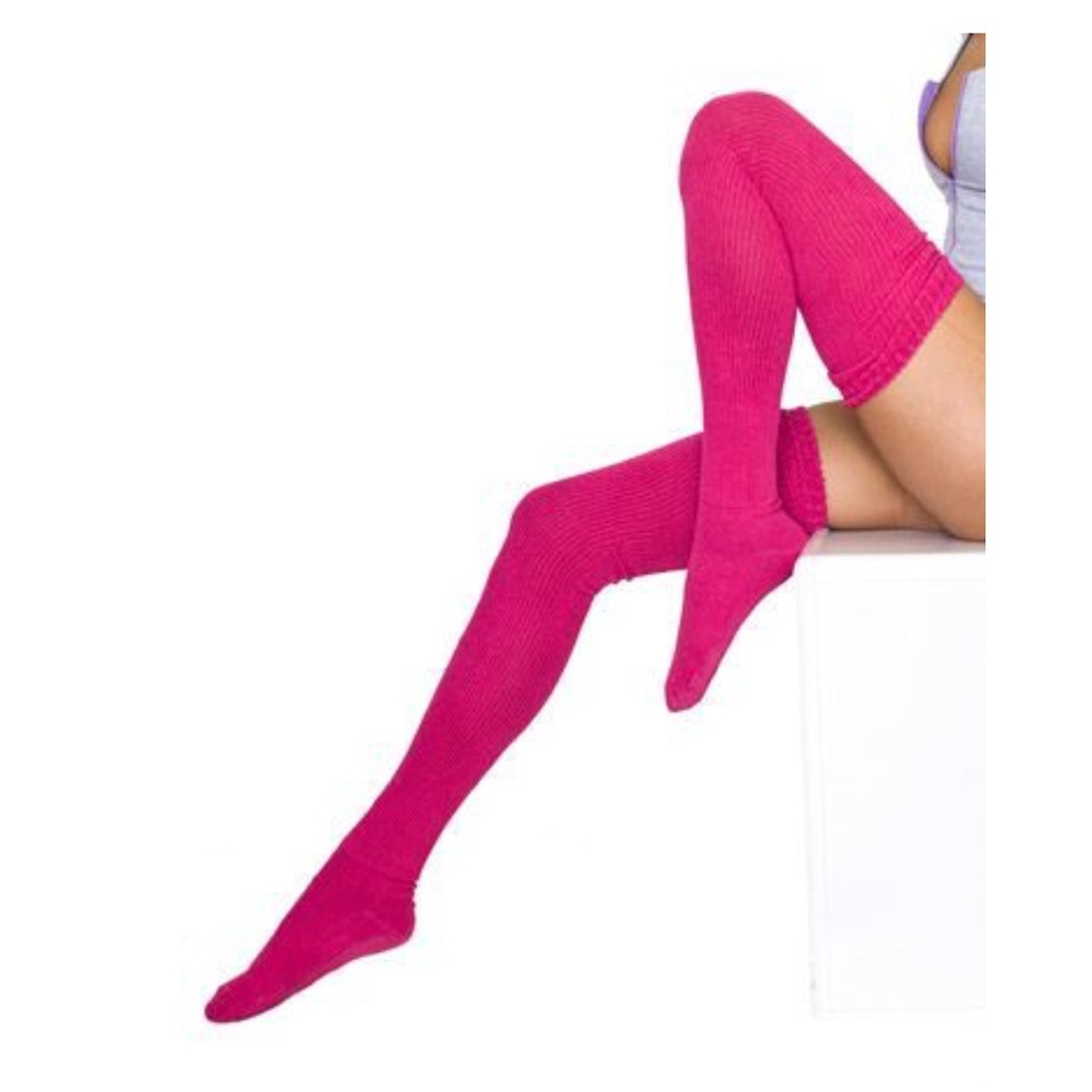 American apparel thigh high socks hot pink/fustia